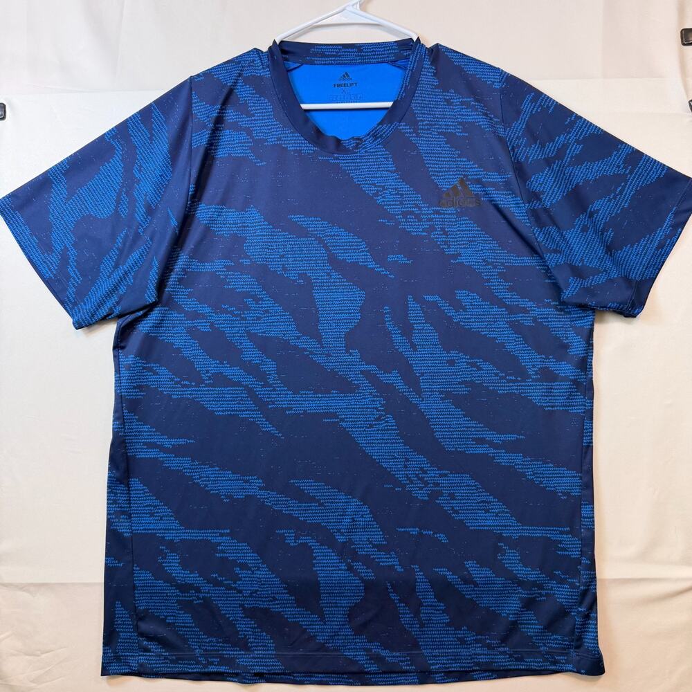 Adidas Freelift Aeroready Short Sleeve T Shirt Blue Athletic Mens Size XL